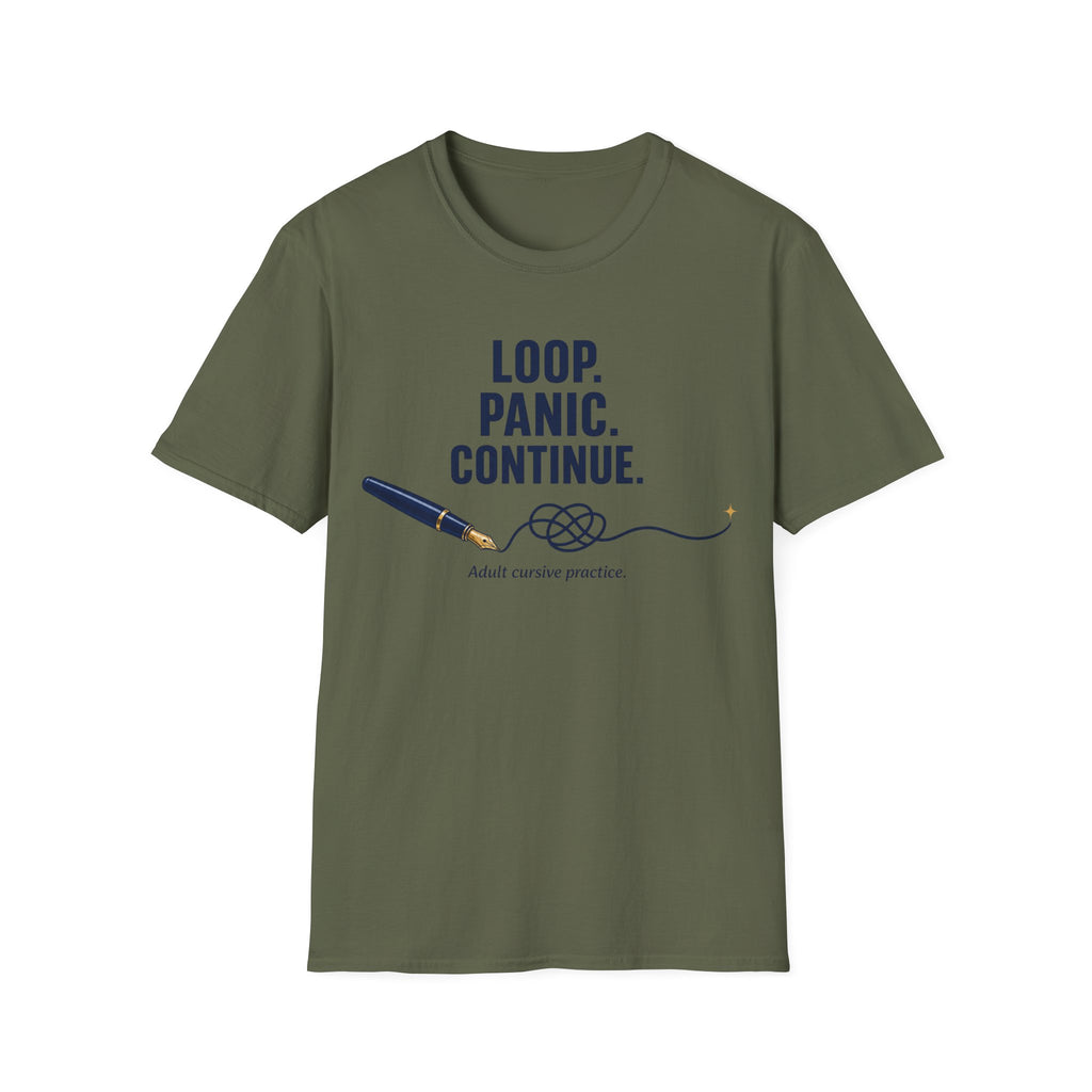 Cursive Practice Fountain Pen T-Shirt